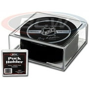 Hockey Puck Personalized Acrylic Display Case - Square Holder. Free Laser Engraved Name Plate
