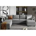 thumbnail image 2 of HONBAY Canapé Sectionnel Modulaire Réversible Moderne en Forme de U avec Méridienne, Gris, 2 of 7