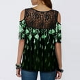 thumbnail image 4 of Pompotops T-Shirt en Dentelle à Manches Courtes Imprimé Floral Mode Femme Décontracté, 4 of 7