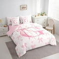 thumbnail image 3 of Initial Letter G Chic Twin Bedding Set 7 Pieces,Dreamy Bow Love Hearts Pink Comforter Set with Sheets ,Princess Style Pink Bowknot Girly Romantic Bed Set in a Bag with Pillow Covers, 3 of 6