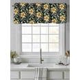thumbnail image 2 of Black Yellow Boho Floral Valances for Windows, Rod Pocket Kitchen Valance Curtains - Soft & Washable Small Window Treatment for Living Room, Bathroom, Vintage Abstract Flower 54x18inch, 1 Panel, 2 of 9
