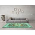 thumbnail image 3 of Ahgly Company Indoor Rectangle Geometric Turquoise Blue Traditional Area Rugs, 6' x 9', 3 of 4