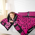 thumbnail image 3 of Castle Fairy Y2K Abstract Skull King Bedding 7pcs,Edgy Leopard Paw King Bed in a Bag,Hot Pink Black,Black Reversible, 3 of 7