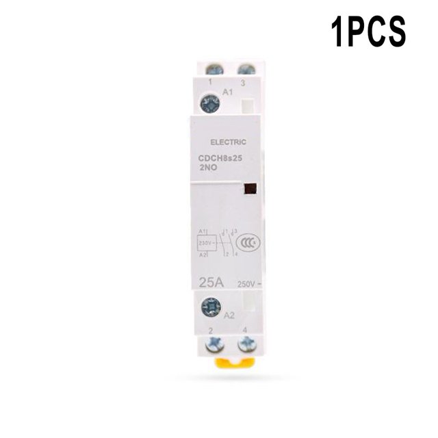 1Pcs 2 Pole 4 Pole 25 Amp No/Nc/No+Nc Accontactor Normally Open Din Rail