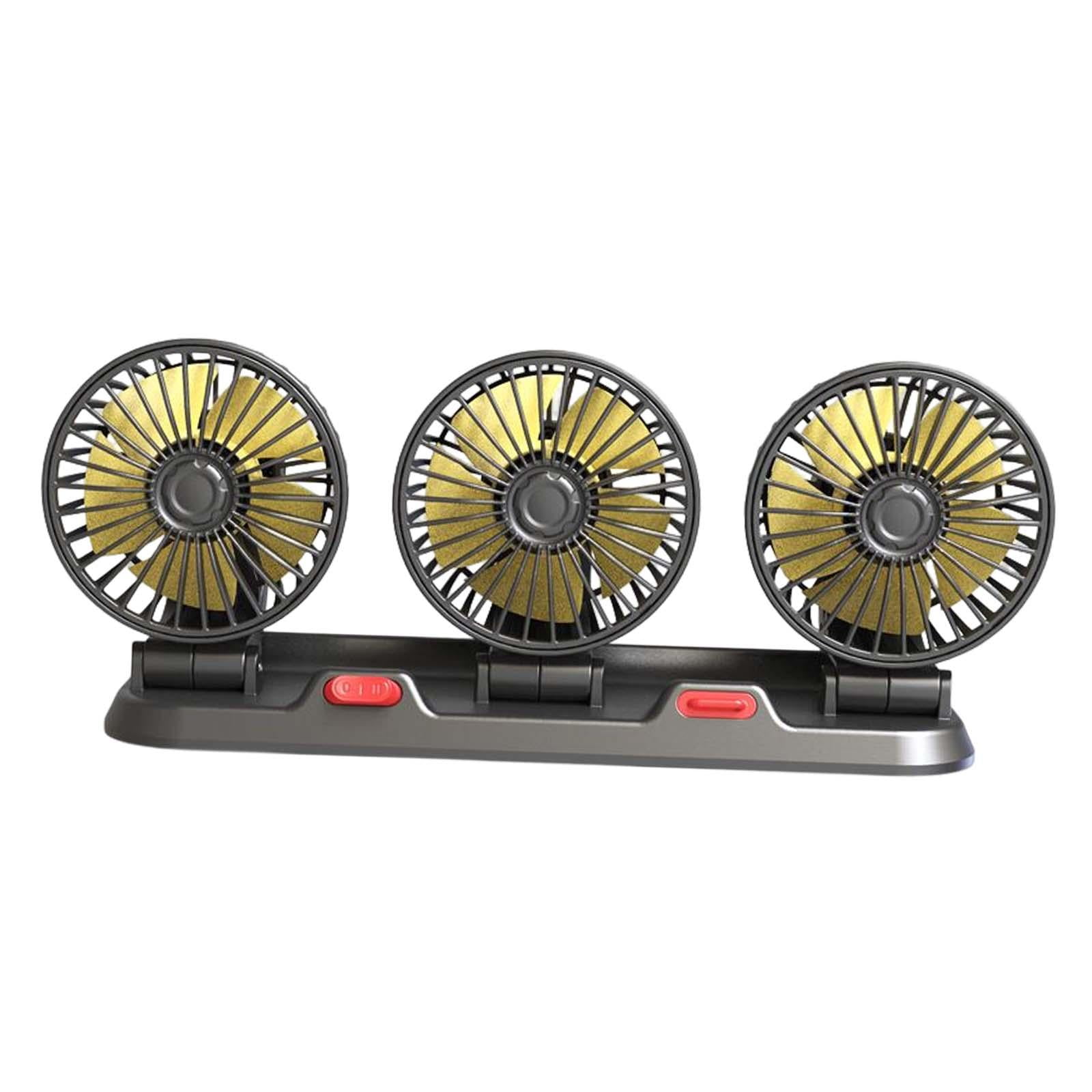 Car Fan 3 Head Automobile Vehicle Fan Auto Car Fans, Air Circulation Fan, for Truck 12V