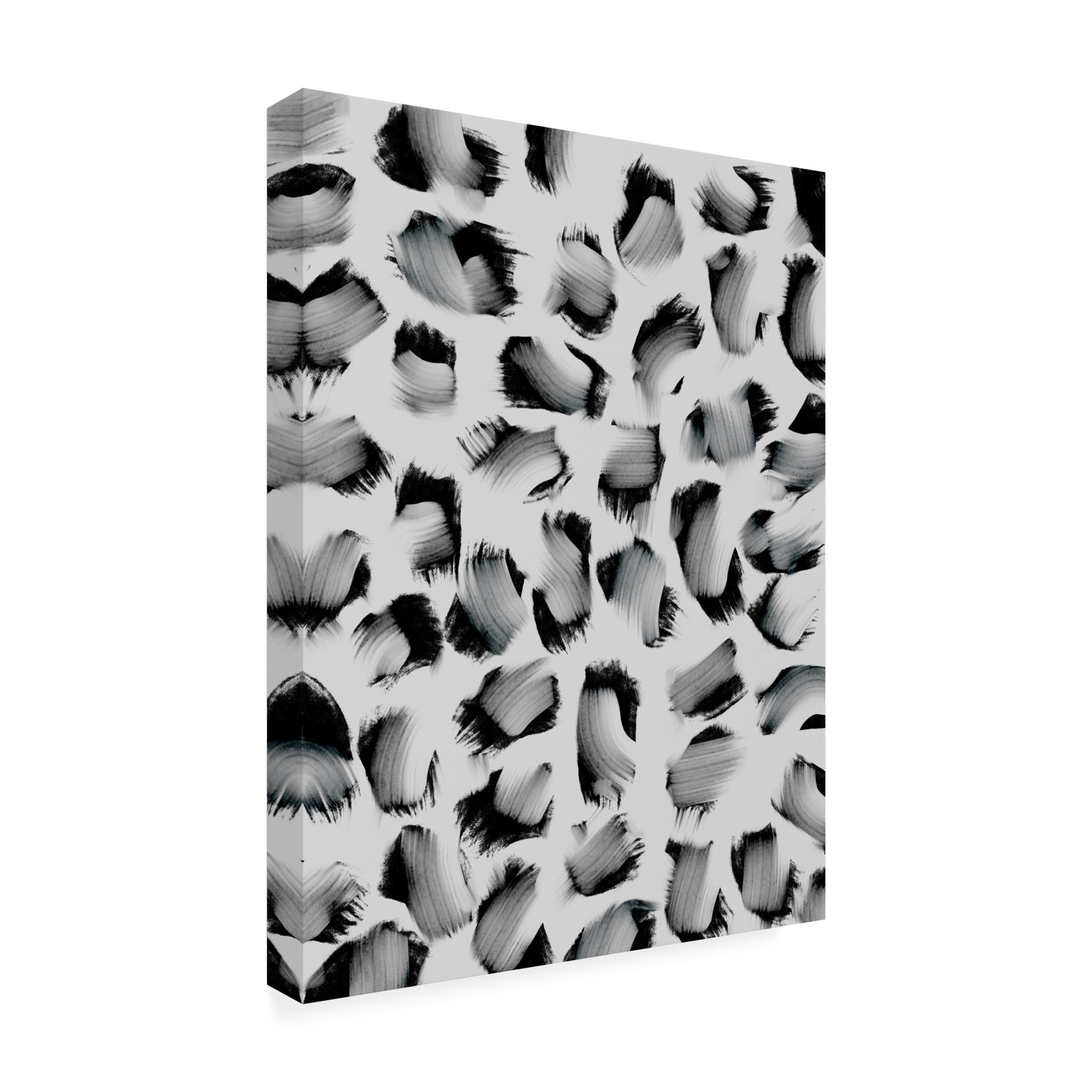 Canvas Wall Art - Treechild 'Black and White Strokes' Wall Art for Living Room, Bedroom, or Office D?cor by Trademark Fine Art - 18 x 24 Inches