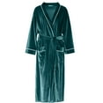 thumbnail image 5 of Clearance! Cqxid525 Robes for Women Women's Shawl Collar Bathrobe Plush Long Spa Robe Bathrobe Soft Lightweight Green 1PC, 5 of 7