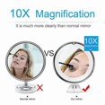thumbnail image 3 of Double Sided Magnifying Mirror, Makeup Mirror with 21 LED Lights, 360° Rotation, Dimmable Touch Screen, 3 of 4