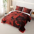 thumbnail image 3 of Homewish Halloween Bat Spider Web Twin Quilt Set, Grunge Halftone Twin Coverlet Set, Red Black, 2 Pieces 1 Bedspread and 1 Pillowcase, 3 of 7