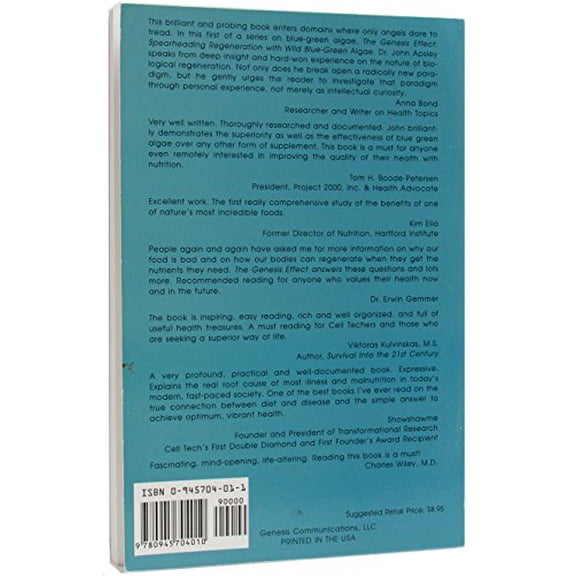 Pre-Owned The Genesis Effect: Spearheading Regeneration With Wild Blue Green Algae: 1 Paperback