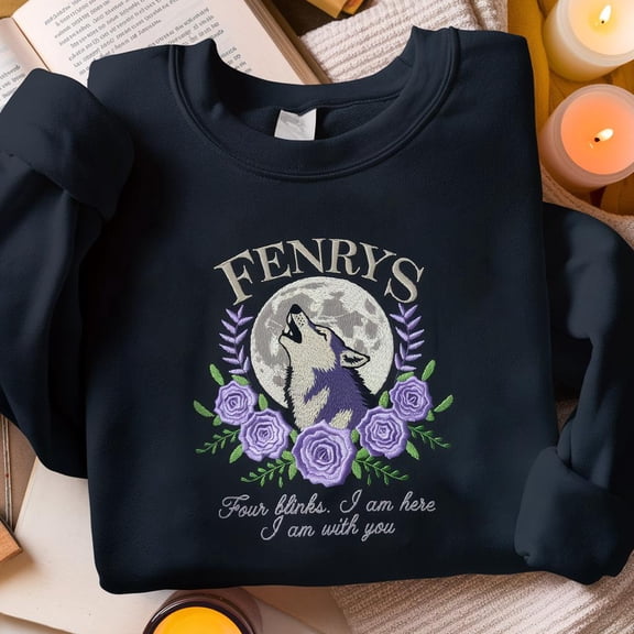 I am here I am with you Embroidered Sweatshirt, TOG Fenrys Wolf Quotes, Throne of Glass Sweater, TOG Quote, Dragon Book Shirt, Fenrys Shirt