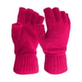 thumbnail image 2 of Baqcunre Men's And Women's Winter Warm Solid Color Knitted Half-finger Gloves,One Size,Winter Gloves,Gloves For Cold Weather,Gloves For Men,Fingerless Gloves Men,Mens Fashion,Hot Pink, 2 of 3