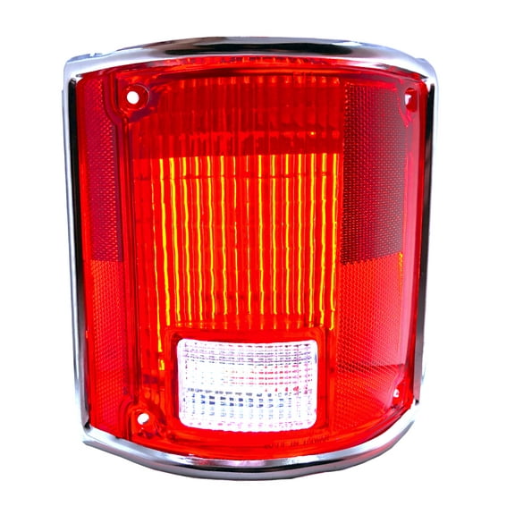 Right Hand Tail Light Lens for 1973-91 Chevy C10 Pickup Truck with Chrome Trim