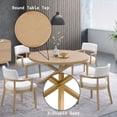 thumbnail image 6 of ACME Kasem Transitional Wood X-Shaped Base Round Dining Table in Oak, 6 of 7