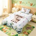 thumbnail image 2 of Manfei Forest Reindeer Twin Comforter Sets, Ink Eucalyptus Leaves Bedding Set, White Brown, Polkadot Reversible, 2pcs, 1 Comforter and 1 Pillowcase, 2 of 6