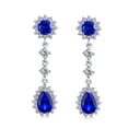 thumbnail image 2 of Bling Jewelry Womens Vintage Bridal Gemstone Chandelier Clip-On Earrings with CZ Teardrop Design, 2 of 6