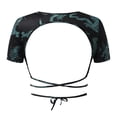 thumbnail image 3 of CHGBMOK Hauts d'Été Grande Taille pour Femmes Mode Décontractée Bandage Imprimé Col Rond Manches Courtes Blouse Hauts de Plage d'Été en Liquidation, 3 of 8
