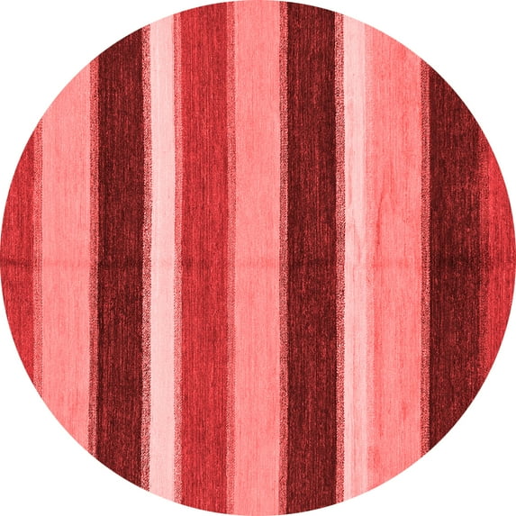Ahgly Company Machine Washable Indoor Round Abstract Red Modern Area Rugs, 8' Round
