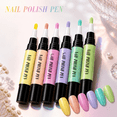 thumbnail image 6 of Non-UV Gel Nail Pen Set, 3-in-1 Quick-Dry Nail Polish Pens with Precision Tip, 6-Piece DIY Manicure and Nail Art Kit, 6 of 7