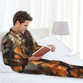 thumbnail image 6 of Susaid Jungle Meditating Lion Print Men's Long Sleeve Pajama Set, Two-Piece Button-Down Loungewear PJs Set, Comfortable Sleepwear for Relaxation-X-Large, 6 of 7