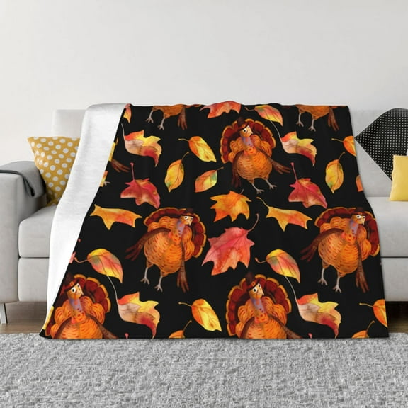 Throw Blanket for Couch - Thanksgiving Turkey 1 Soft Comfy Lightweight Cozy Warm Throw Blanket, Fuzzy Plush Flannel Blanket & Throws for Sofa and Bed All Season