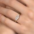 thumbnail image 4 of Gem Stone King 1.54 Ct Peach Morganite G/H Lab Grown Diamond 18K Yellow Gold Plated Silver Ring, 4 of 6