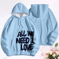thumbnail image 2 of NinXxx Women's Winter Lined Hoodie Streetwear Sweatshirt Cold Weather Sky Blue M, 2 of 5