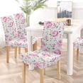 thumbnail image 5 of ZHANZZK Bouquets of Pink Roses on Transparent Stretch Chair Cover Protector Seat Slipcover for Dining Room Hotel Wedding Party Set of 4, 5 of 6