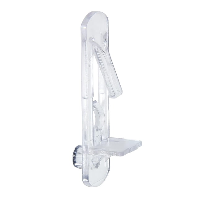 HUGFEGWE 50 Pcs Plastic Locking Shelf Pins 7.9mm, 5/8" Clear Plastic Locking Shelf Support Peg Clips for 7.9mm Diameter Peg Hole & 5/8 Inch Cabinet Shelf CJB91-55034