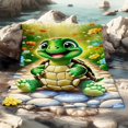 thumbnail image 2 of Cute Green Turtle Soft Warm Blanket Flannel Throw for Sofa Bed Travel Camping Livingroom Office Couch Chair Bed Digital Printing Blanket with Soft Warm Flannel Fabric Gifts Family Friends, 2 of 7