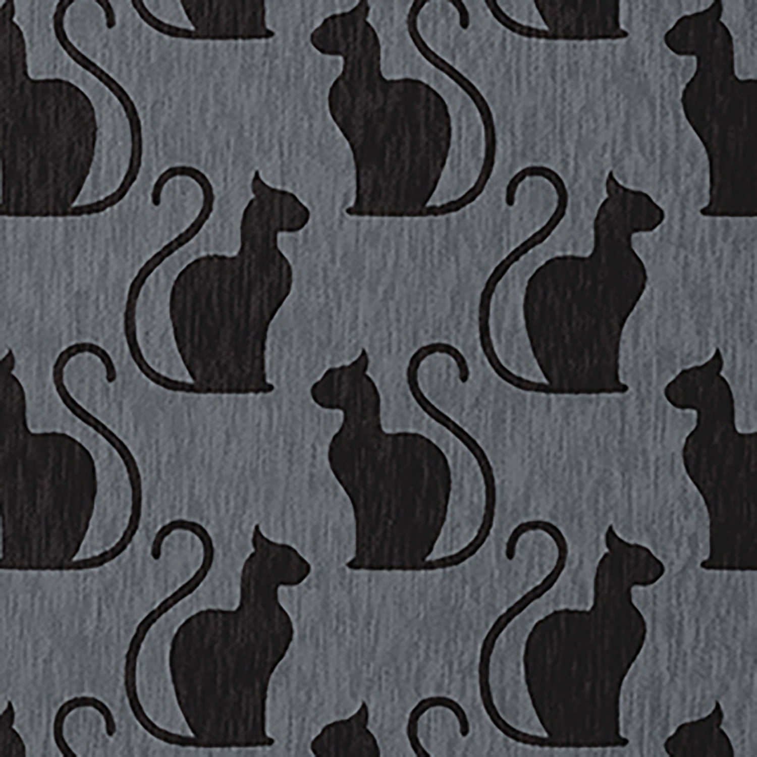 Simply Daisy Spooky Cats Steel Gray Halloween Chenille Area Rug, 18" x 30"