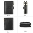 thumbnail image 3 of Small Wallets for Women Leather RFID Blocking Bifold Double Zipper Pockets Wallet Card Case Purse with 2 ID Windows, 3 of 6