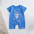 thumbnail image 3 of Odeerbi Infant Boys Cotton Rompers Cartoon Print Jumpsuit Baby Clothes 1-12M Baby Crawling Clothes Summer Thin Short Sleeve Bodysuit Navy, 3 of 3