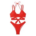 thumbnail image 6 of Babysbule Women's Bikini Sets Swimsuit Summer Ladies Solid Swimwear Two-piece Slim Bikini Straped Bathing Suit, 6 of 7