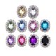 thumbnail image 2 of 10x Flatback Rhinestones Botones Broche Adornos Encanto Colgantes ovalados Multicolor para Diadema Bolso Ramo Centro Fabricación de joyas, 2 of 9