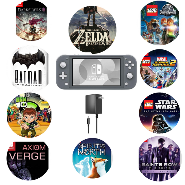 Nintendo Switch Lite Game Console Action & Adventure Pack - Gray (Refurbished)