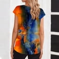 thumbnail image 4 of T-Shirt for Women V Neck Short Sleeve Fashion Graphic Print Abstract Art Style Loose Fit Breathable Summer Tops Casual Streetwear Apparel, 4 of 6