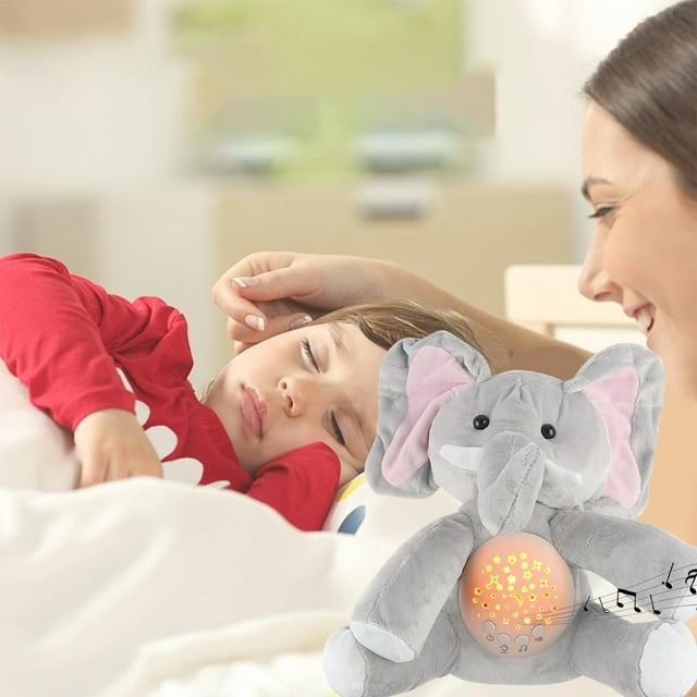 Puntoco Máquina de sonido para bebés, peluche relajante con detalles sensoriales, luces musicales, respiración rítmica, movimiento, juguete musical para bebés recién nacidos