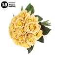 thumbnail image 5 of Pure Garden 18Pc Real Touch Rose Artificial Flowers with Stems (Yellow), 5 of 9