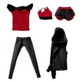 thumbnail image 3 of Figura de mujer a escala 1/6, ropa con capucha, chándal, conjunto deportivo para entrenamiento, pantalones deportivos Rojo, 3 of 7