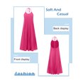 thumbnail image 6 of SLADYGLO Women Halter Neck Lace Up Sleeveless Pleated Flowy Maxi Dress, 6 of 7