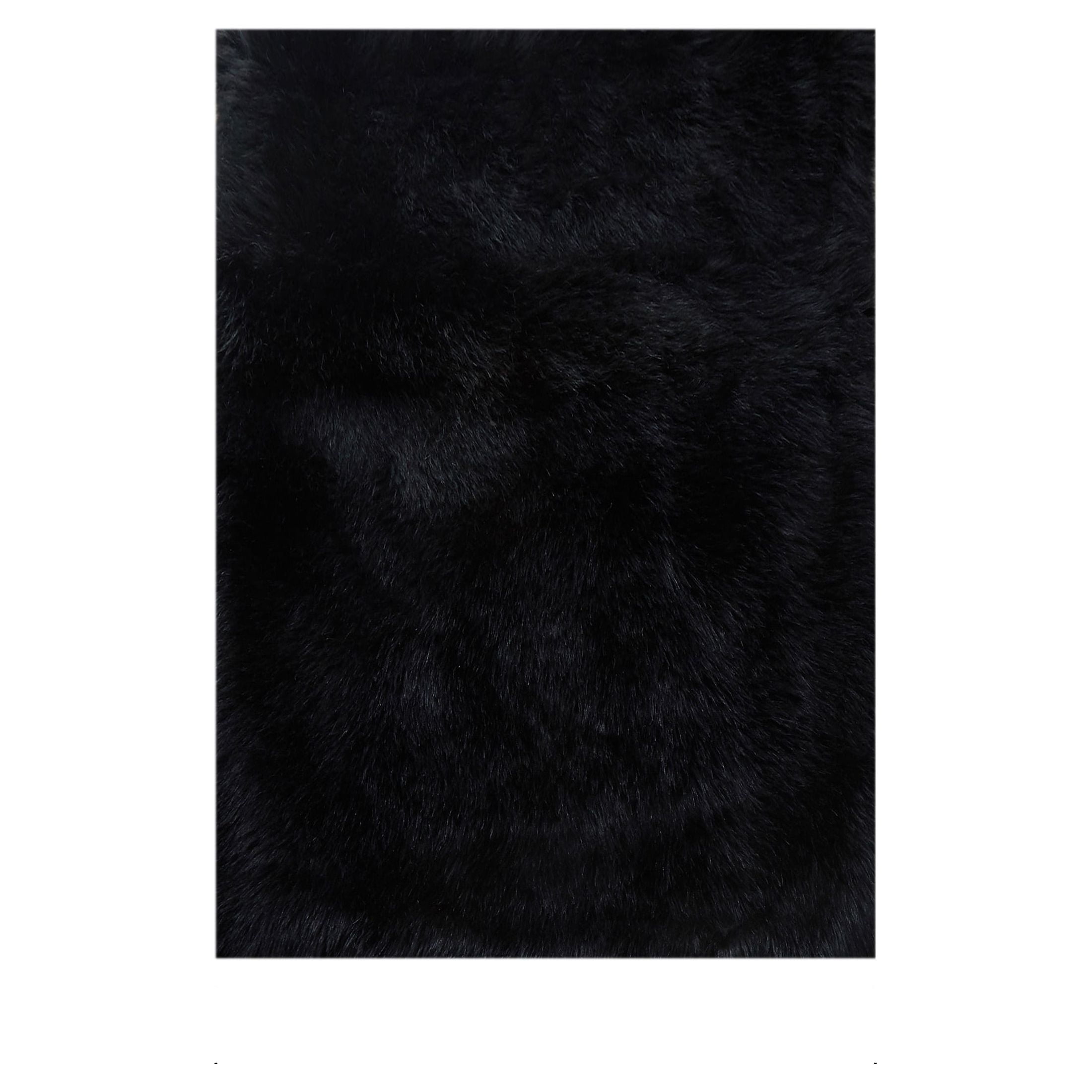 (3 pack) Mainstays Black Faux Fur  Non-Skid Fluffy Floor Rug for Living Room, 30"x46"