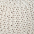 thumbnail image 2 of Empowerseas, Inc. Timberbrook Wolle Round Pouf Ottoman Ivory, 2 of 5