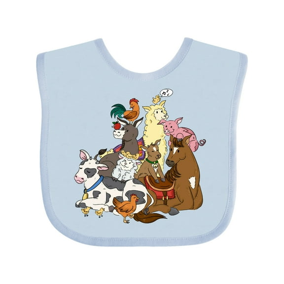 Inktastic Happy Farm Animals Boys or Girls Baby Bib