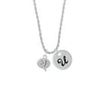 thumbnail image 2 of Delight Jewelry Silvertone Emoticon :-) - Smiling - Silvertone Script Initial Disc - U - Charm Necklace, 20"+3", 2 of 4