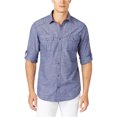 thumbnail image 1 of INC Camisa con botones utilitarios texturizados para hombre, azul, XXX-Large, 1 of 1