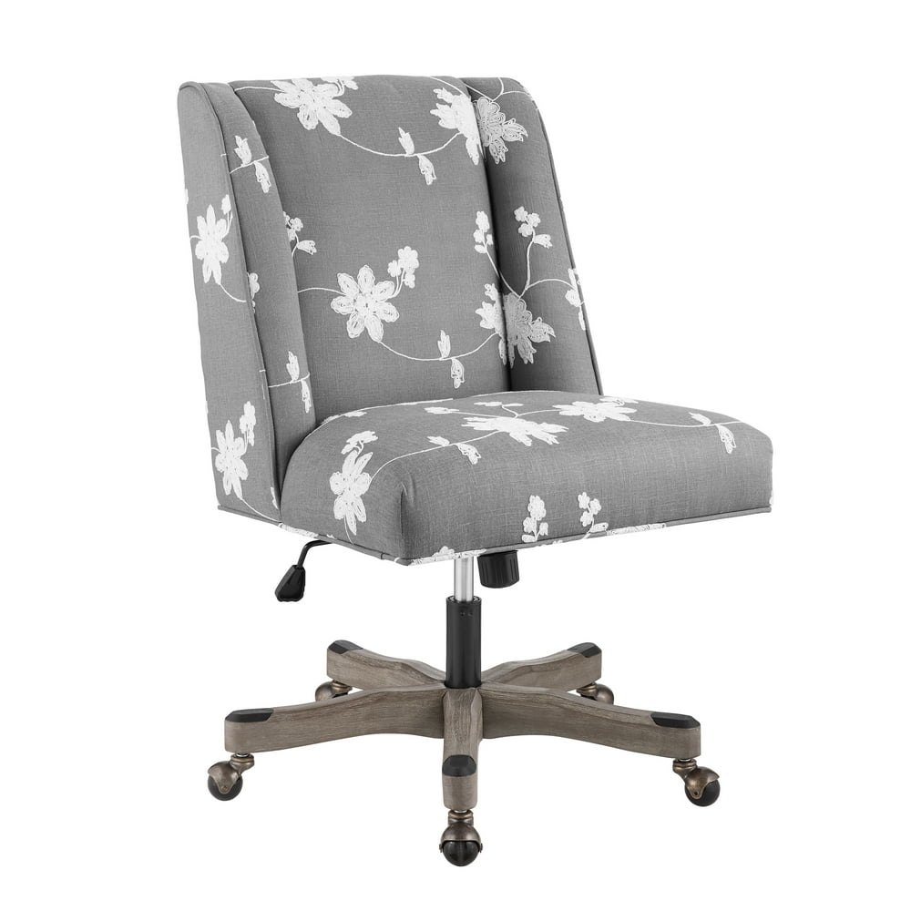 Linon Draper Upholstered Swivel Office Chair, Adjustable Seat Height