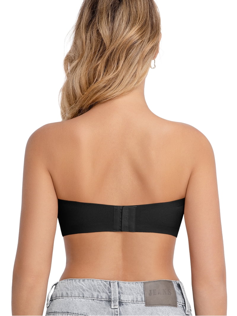 tube bra for backless dress MINTREUS Womens Strapless Bras Jelly Push Up Bandeau Non Slip Wireless Supportive Padded Bras Seamless Comfortable Bra Underwire type modestfashion How to wear a Color:Lilac