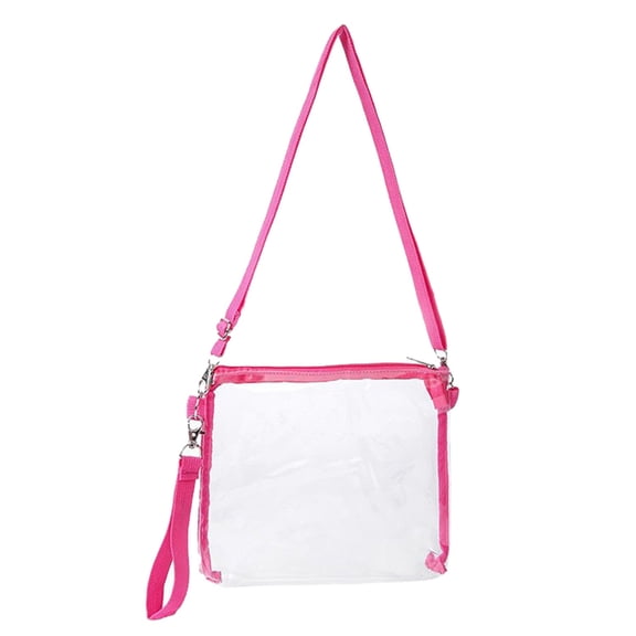 Clear Crossbody Tote Purse Lightweight Stadium Approved Transparent Shoulder with Zipper Pouch Travel Concert