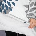 thumbnail image 3 of Oversized Wearable Blanket Hoodie,Purple Floral and Petal Pattern Sherpa Blanket Hoodie with Super Pockets,Super Warm Fuzzy Pullover for Women & Men, 3 of 6